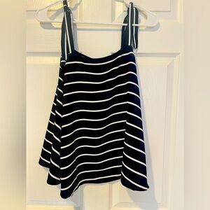 Banana Republic Blue and White Stripes Top with Tie Straps Size Small